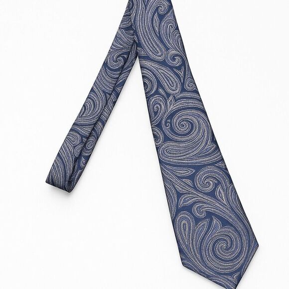 KORS Michael Kors Blue & Purple Paisley Neck Tie - Picture 1 of 9